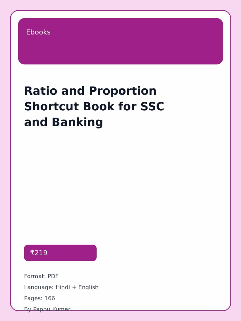 Ratio and Proportion Shortcut Book for SSC and Banking cover image