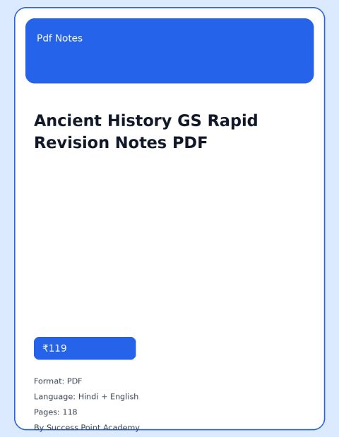 Ancient History GS Rapid Revision Notes PDF cover image