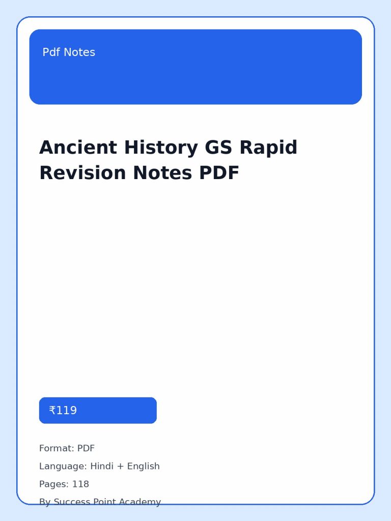 Ancient History GS Rapid Revision Notes PDF cover image