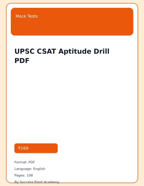 UPSC CSAT Aptitude Drill PDF cover image