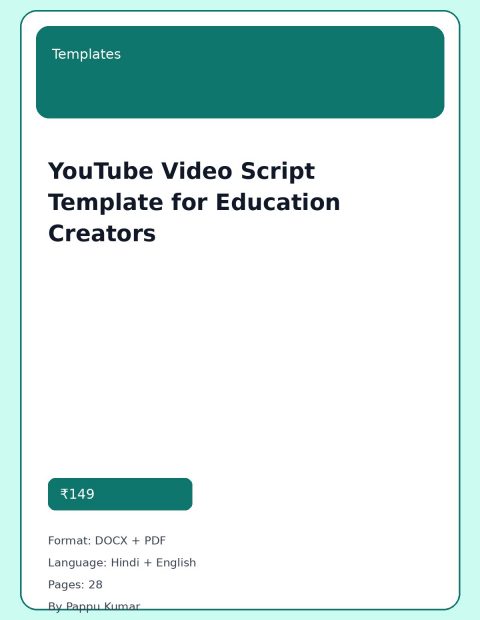 YouTube Video Script Template for Education Creators cover image