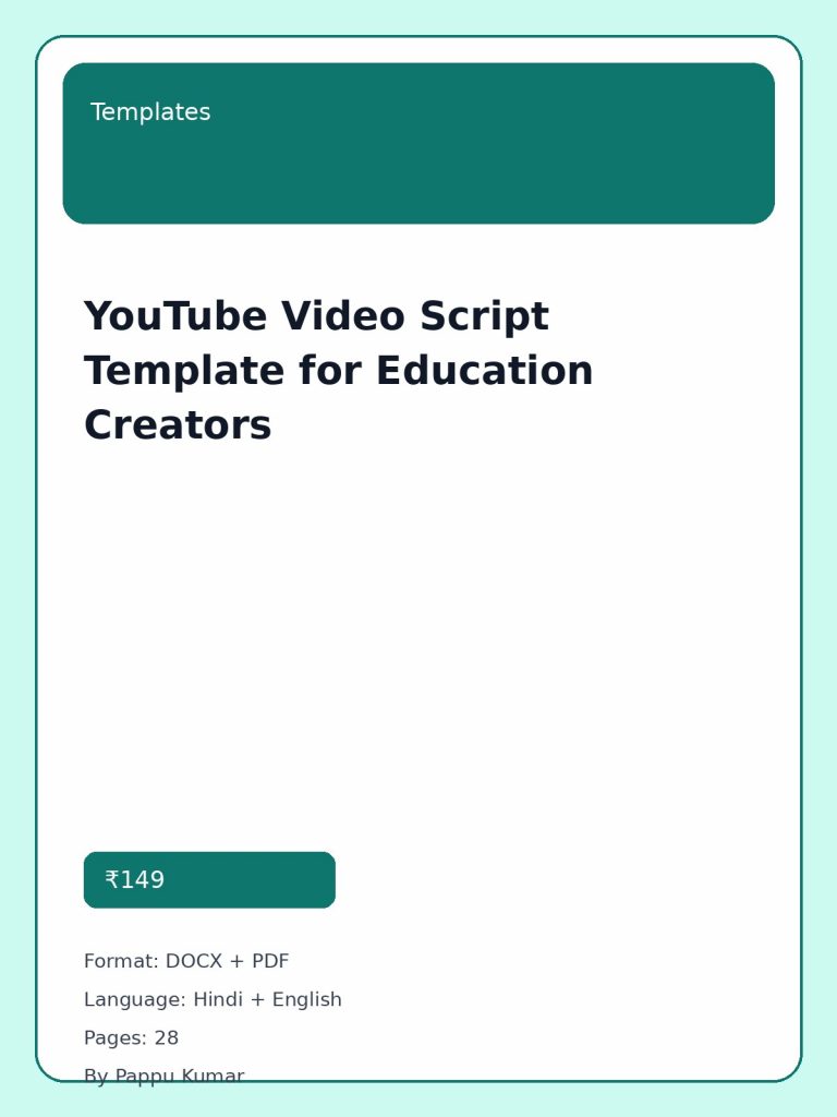 YouTube Video Script Template for Education Creators cover image