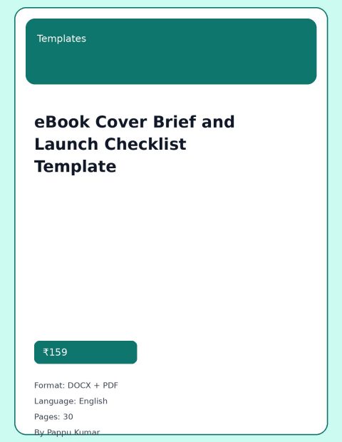 eBook Cover Brief and Launch Checklist Template cover image