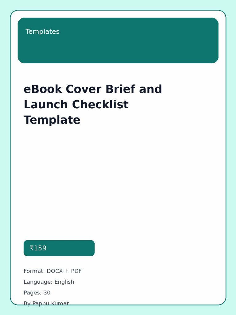 eBook Cover Brief and Launch Checklist Template cover image