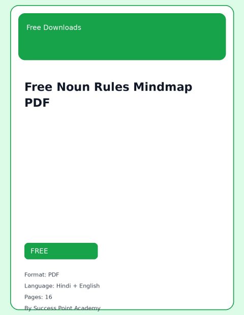Free Noun Rules Mindmap PDF cover image