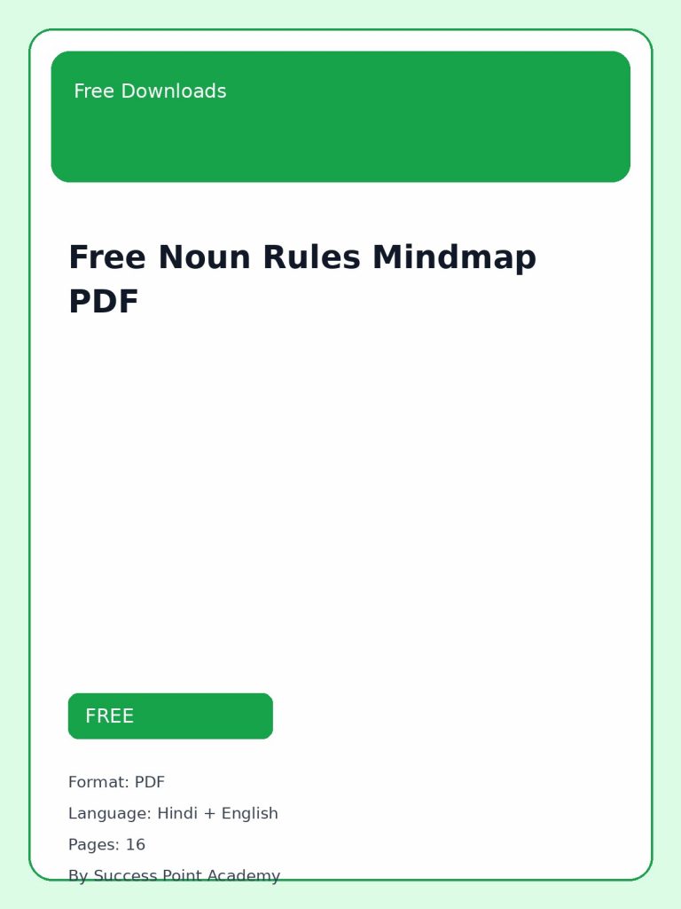 Free Noun Rules Mindmap PDF cover image