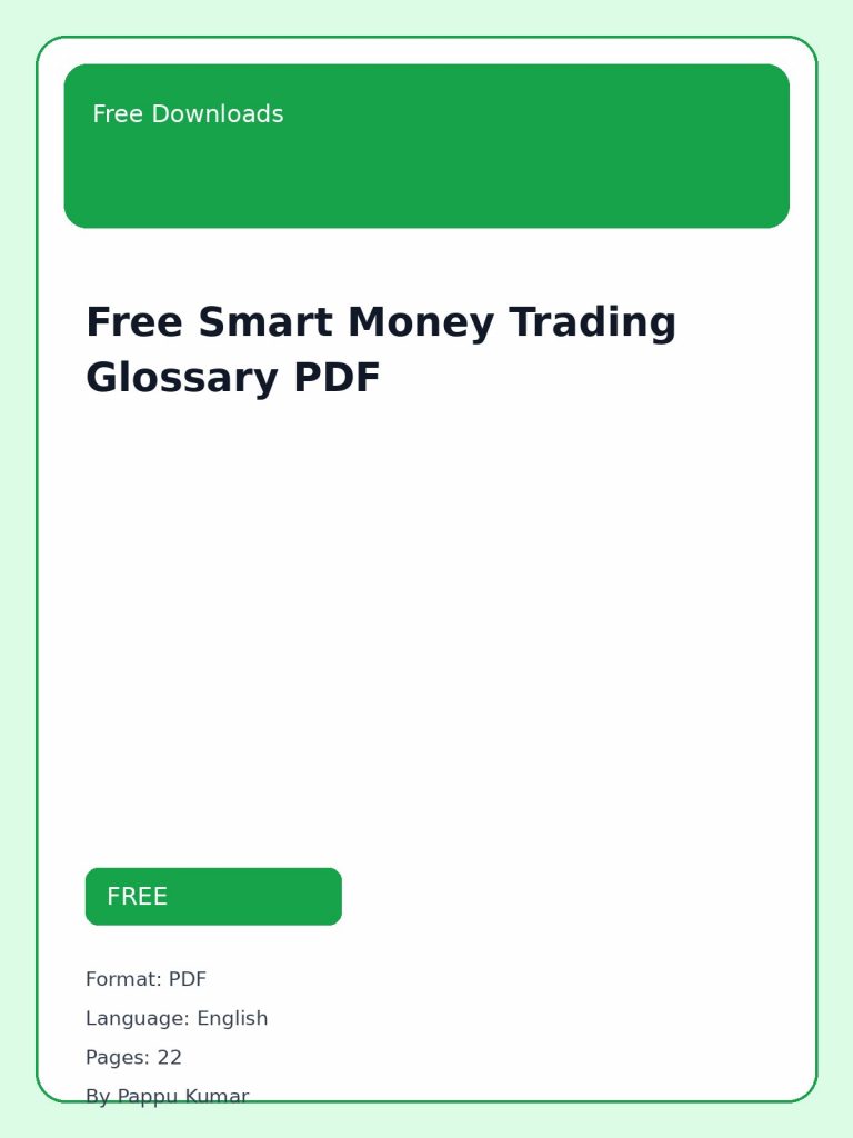 Free Smart Money Trading Glossary PDF cover image
