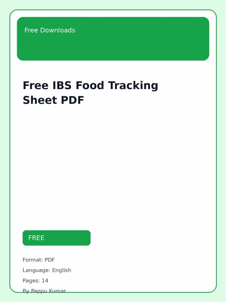 Free IBS Food Tracking Sheet PDF cover image