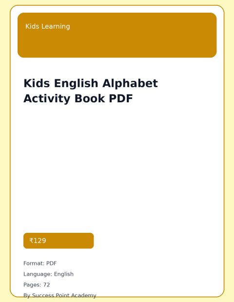 Kids English Alphabet Activity Book PDF cover image