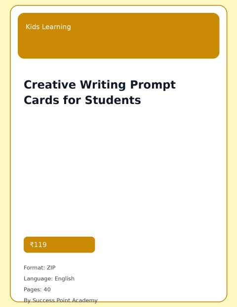 Creative Writing Prompt Cards for Students cover image